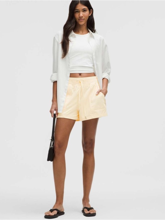lululemon athletica Pants - lululemon athletica dance studio $68 butter cream Drawstring Athletic Shorts